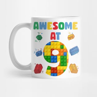 9 Year Old Building Blocks B-day Gift For Boys Kids Mug